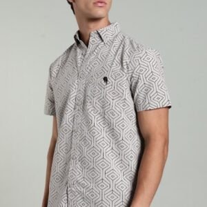 LS 002||GREY PRINT|| Half Sleeve Shirt
