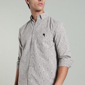 LS 002||GREY PRINT|| Full Sleeve Shirt