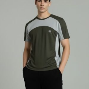 RHS01A||OLIVE GREY|| Round Neck Half Sleeve