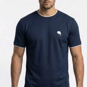 RHS002 B|| NAVY|| Round Neck Half Sleeve