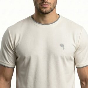 RHS002 B|| WHITE|| Round Neck Half Sleeve