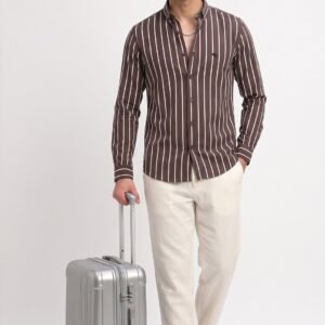 LS005||BROWN STRIPES|| Full Sleeve Shirt