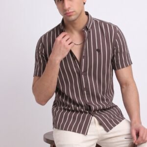 LS 005||BROWN STRIPES|| Half Sleeve Shirt
